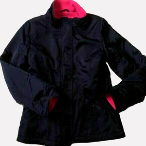 GapKids Dark Blue Soft Nylon Blend Kids Girls Jacket Lined Zipper Snaps Size XL